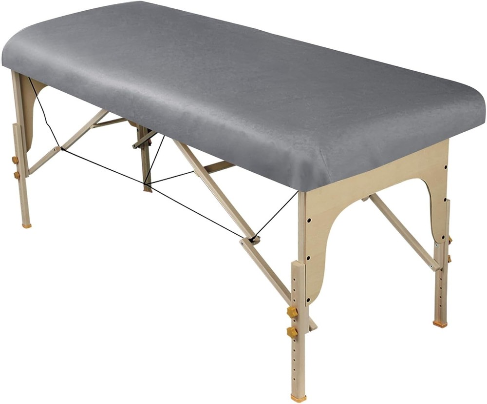 Wrinkle-Resistant Microfiber Fitted Sheet for Massage Tables - Cool Grey, 36x77