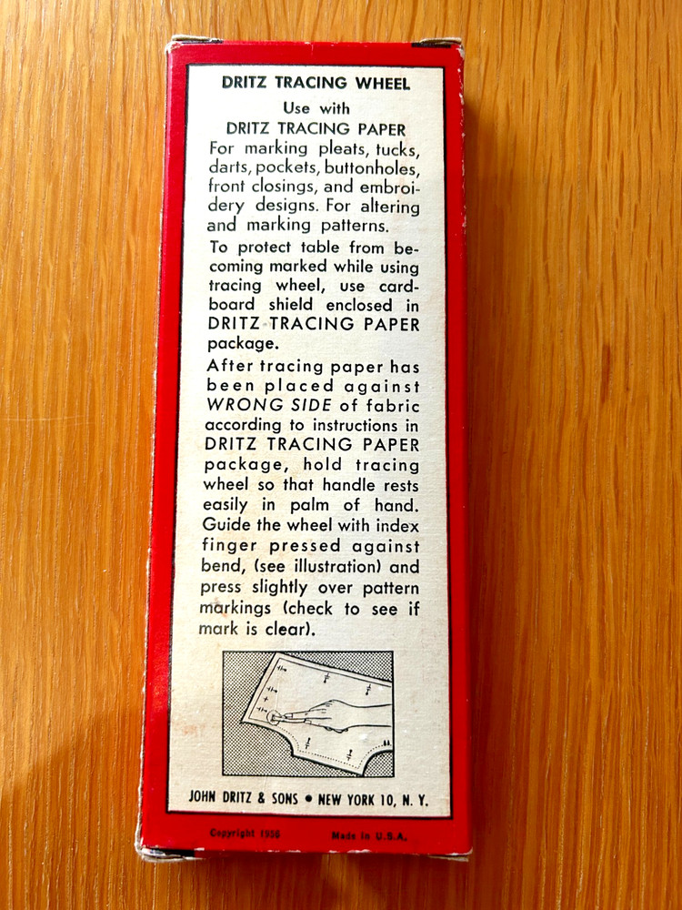Vintage Dritz Tracing Wheel Sewing Pattern Marker Bakelite Handle original box