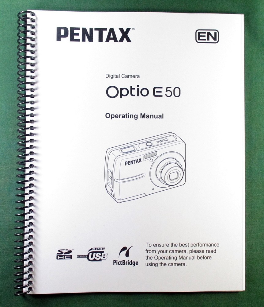 Ricoh Optio E50 OPerating Manual: 159 Pages & Protective Covers!