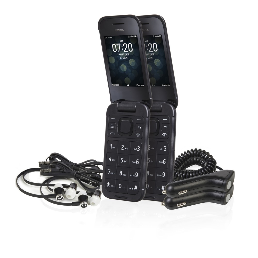 Tracfone 2.8" Nokia Flip 2760 with 1200 Talk/Text/Data Plan 2 Pack