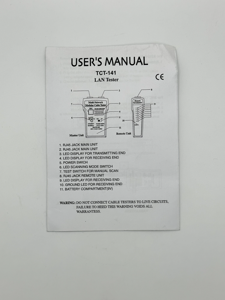 Quest Lan TTE-9000 Multi-Network Modular Cable Tester w/ Remote Terminator