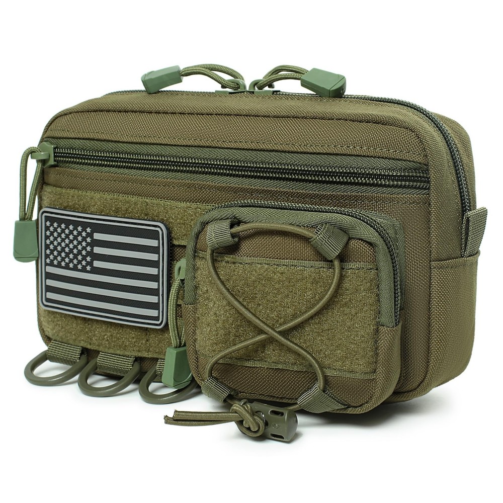 Tactical Molle Horizontal Admin Pouch with Front Drawstring Pocket EMT Pouch ...