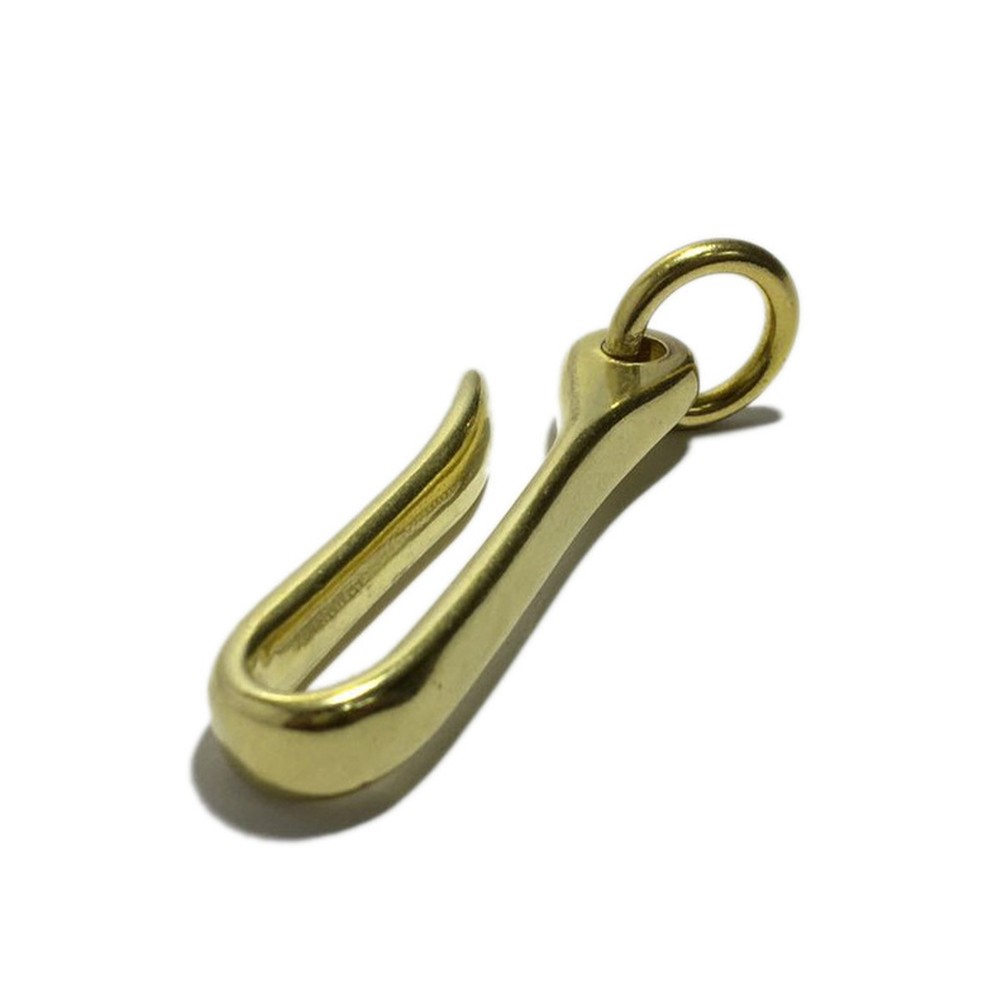 2Pcs S Retro Solid Brass KeyChain Key Ring Belt U Hook Wallet Chain Fish Hook g
