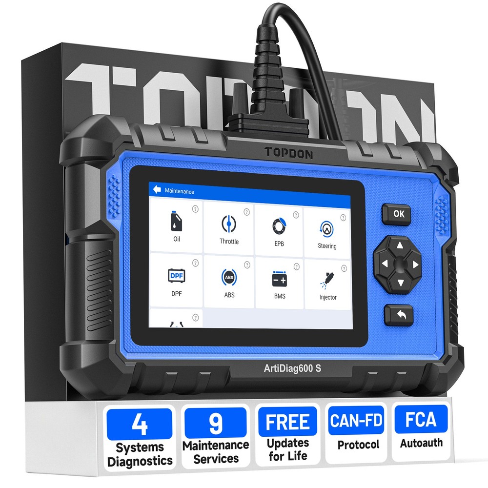Update！TOPDON AD600S Scanner Engine ABS SRS SAS AT TPMS EPB Diagnostic Tool