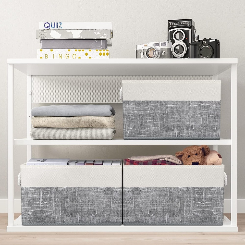 Fab totes Storage Bins [3-Pack], Foldable Storage Baskets for Organizing