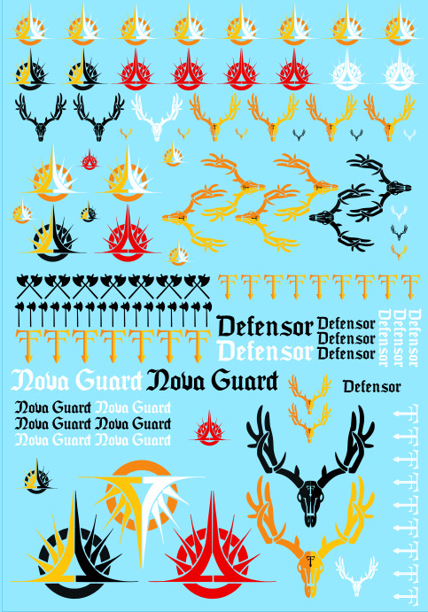 A4 -  Defending Nova Stags Full Scale Titans 28mm Transfer Sheet