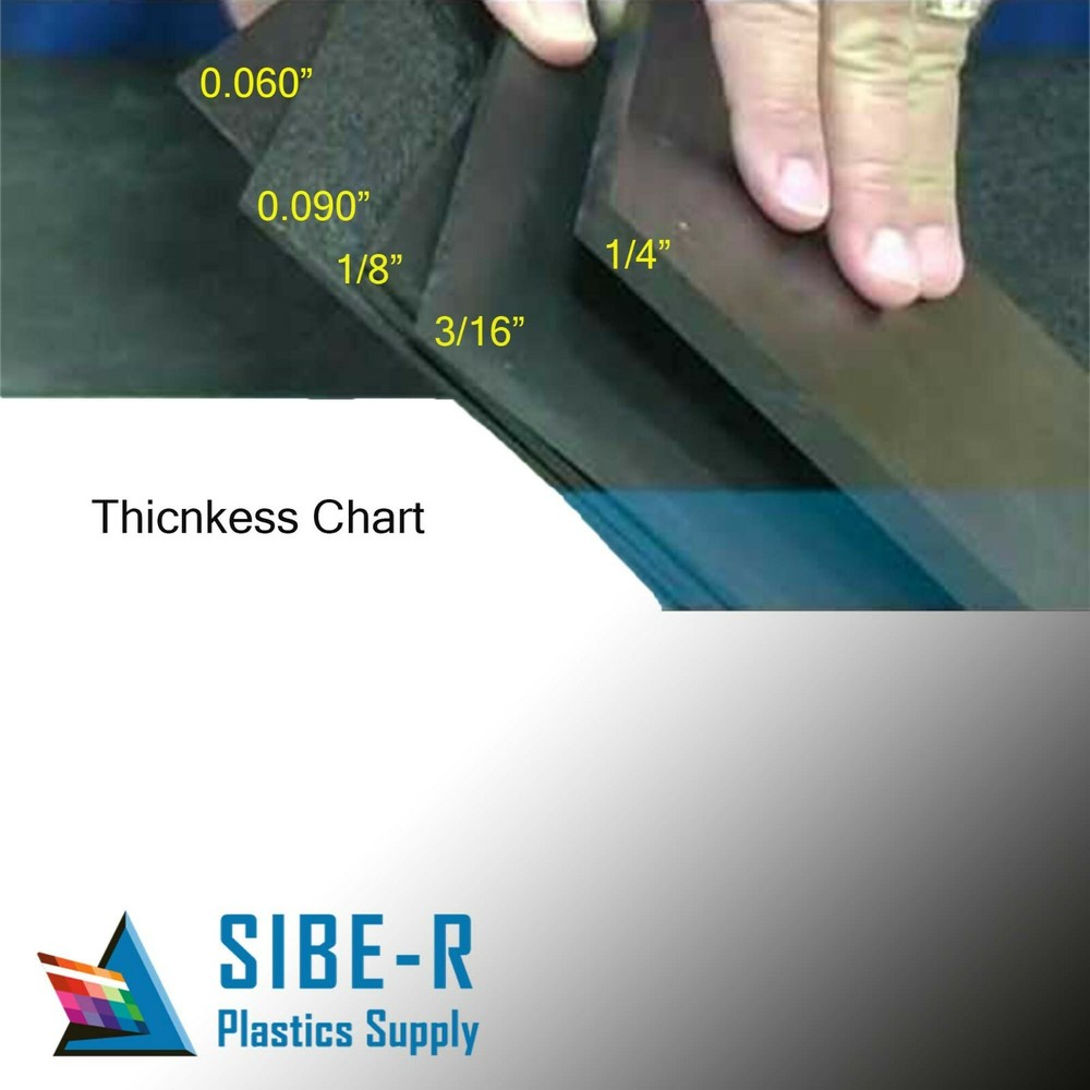 ABS Plastic Sheet - 1/16" Thick (1.5mm) - Black - 6"x12"