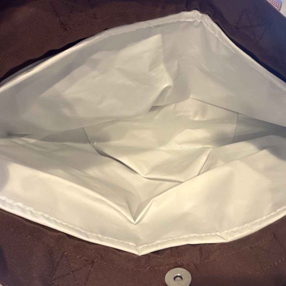 Modern Picnic Brown Rectangular Polyester Lunch Tote Bag Reusable Easy Clean