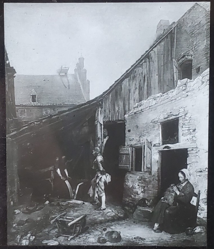 The Grinder And His Family, Gerard Ter Borch, Magic Lantern Glass Slide