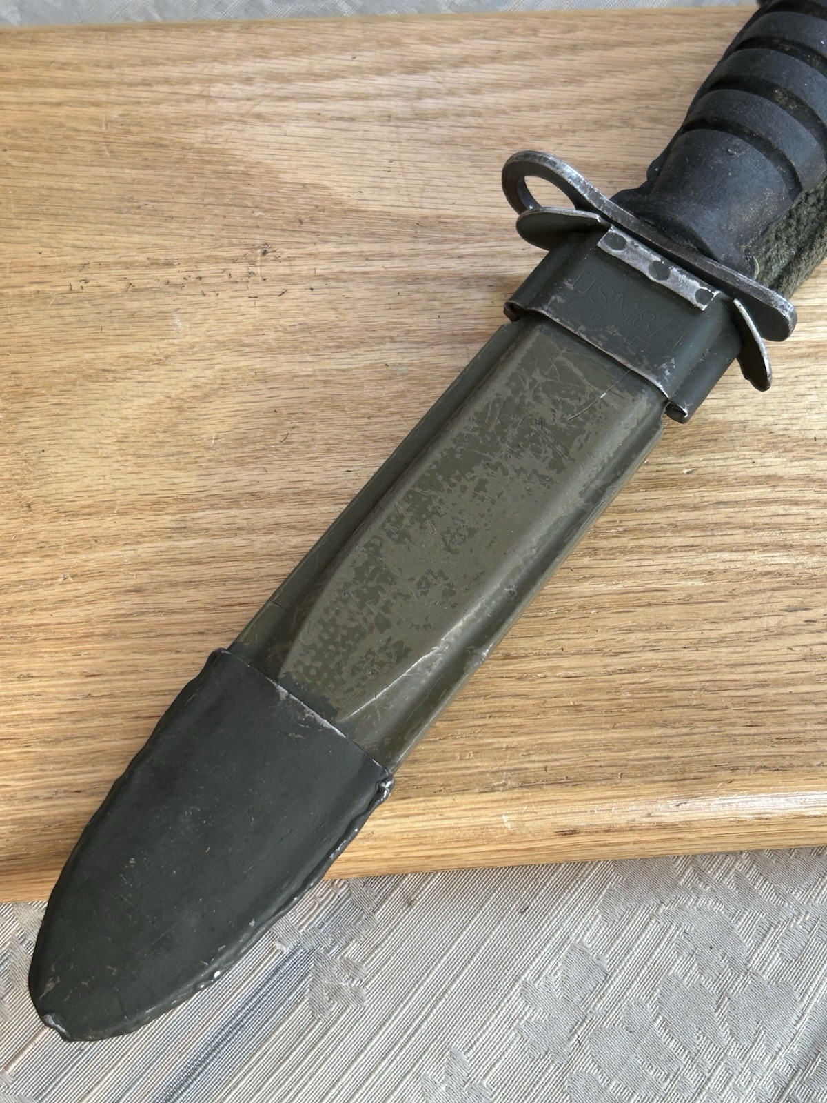 Rare WWII U.S. Army M1 Carbine Bayonet and M8A1 Scabbard, Excellent