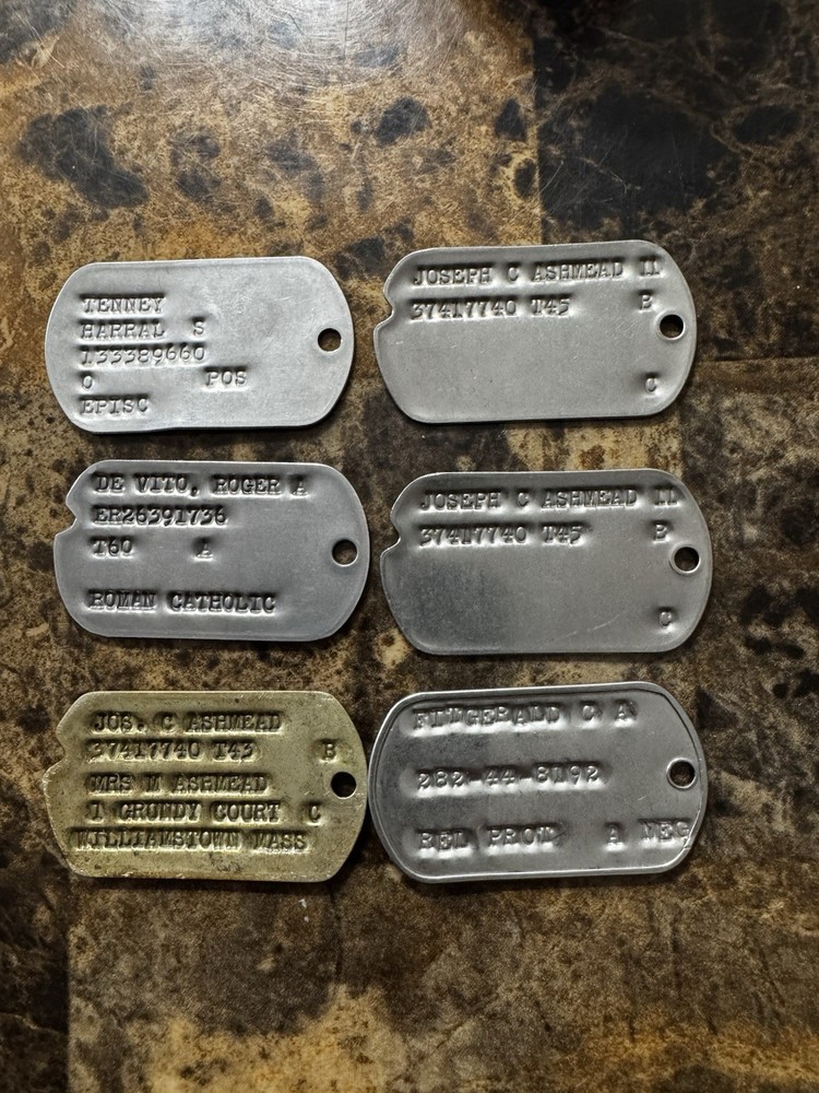 VINTAGE MILITARY DOG TAGS Lot Of 5 USA