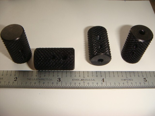 ONE Lot 19 Dual Set-Screw Round Solid BLACK Aluminum Knobs -- New and Unused