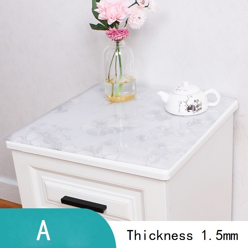 Tablecloth 1.5mm Thick Floral PVC Table Cabinet Protector Waterproof Mat Kitchen