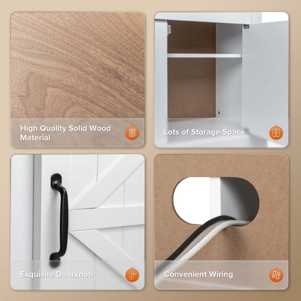 60'' Electric Fireplace Mantel，Remote Control, Adjustable LED Flame