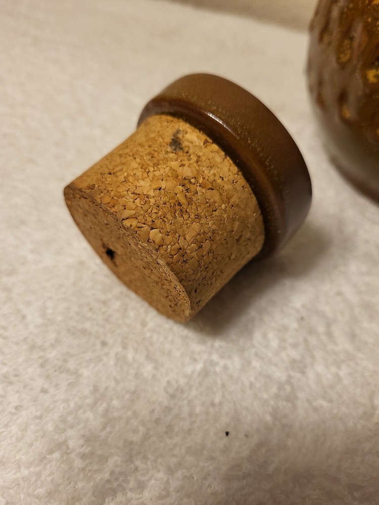 Hand Crafted Textured Jug Vase with Cork lined topper