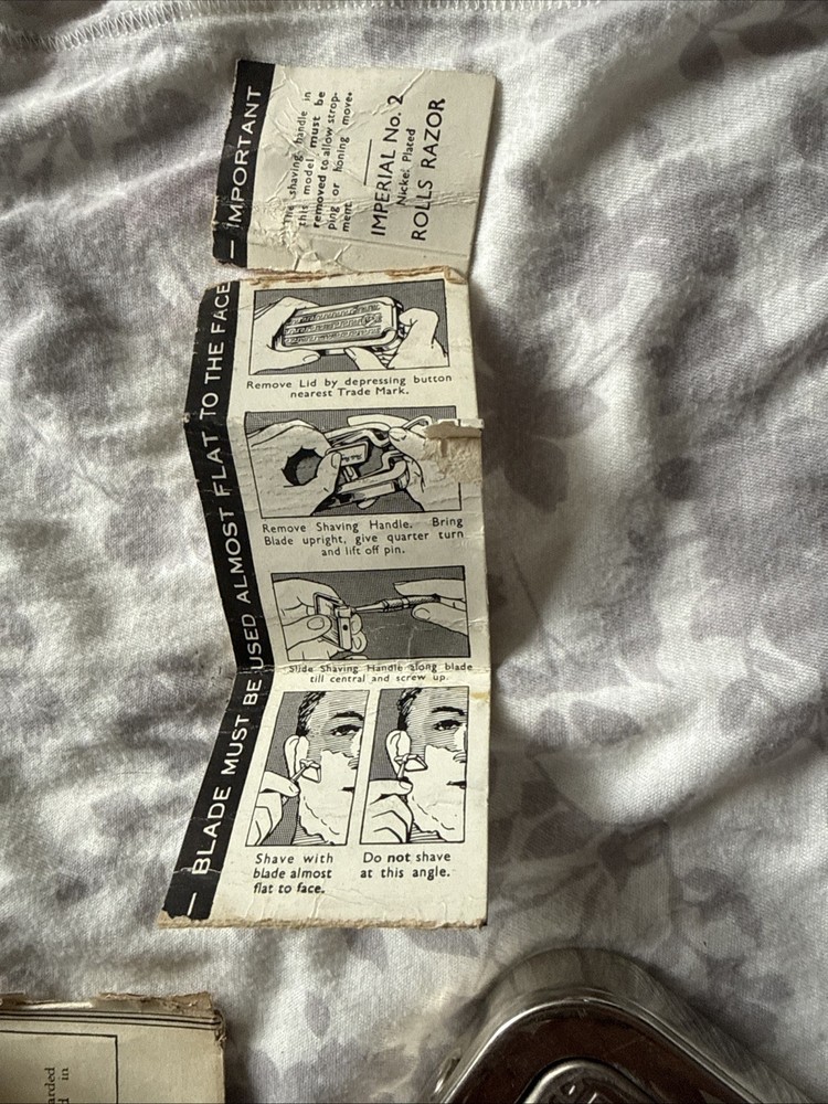 VTG Rolls Razor Imperial COMPLETE Set + Case Instructions Self Sharpening Razor