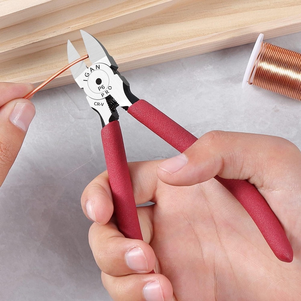 Wire Flush Cutters, 6-Inch Ultra Sharp & Powerful Side Cutter Clippers