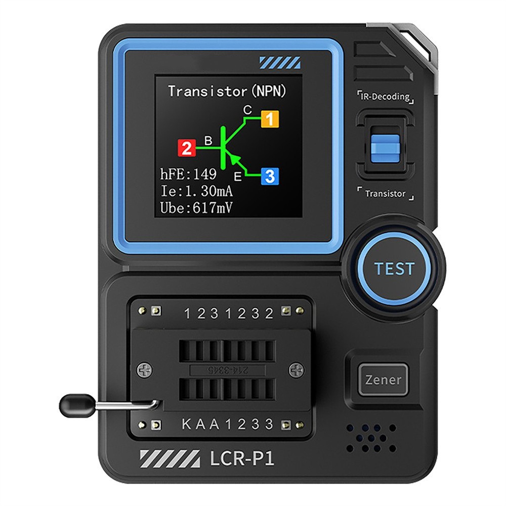LCR-P1 Transistor Meter Capacitor Tester ESR Diode Triode NPN Infrared Decoding