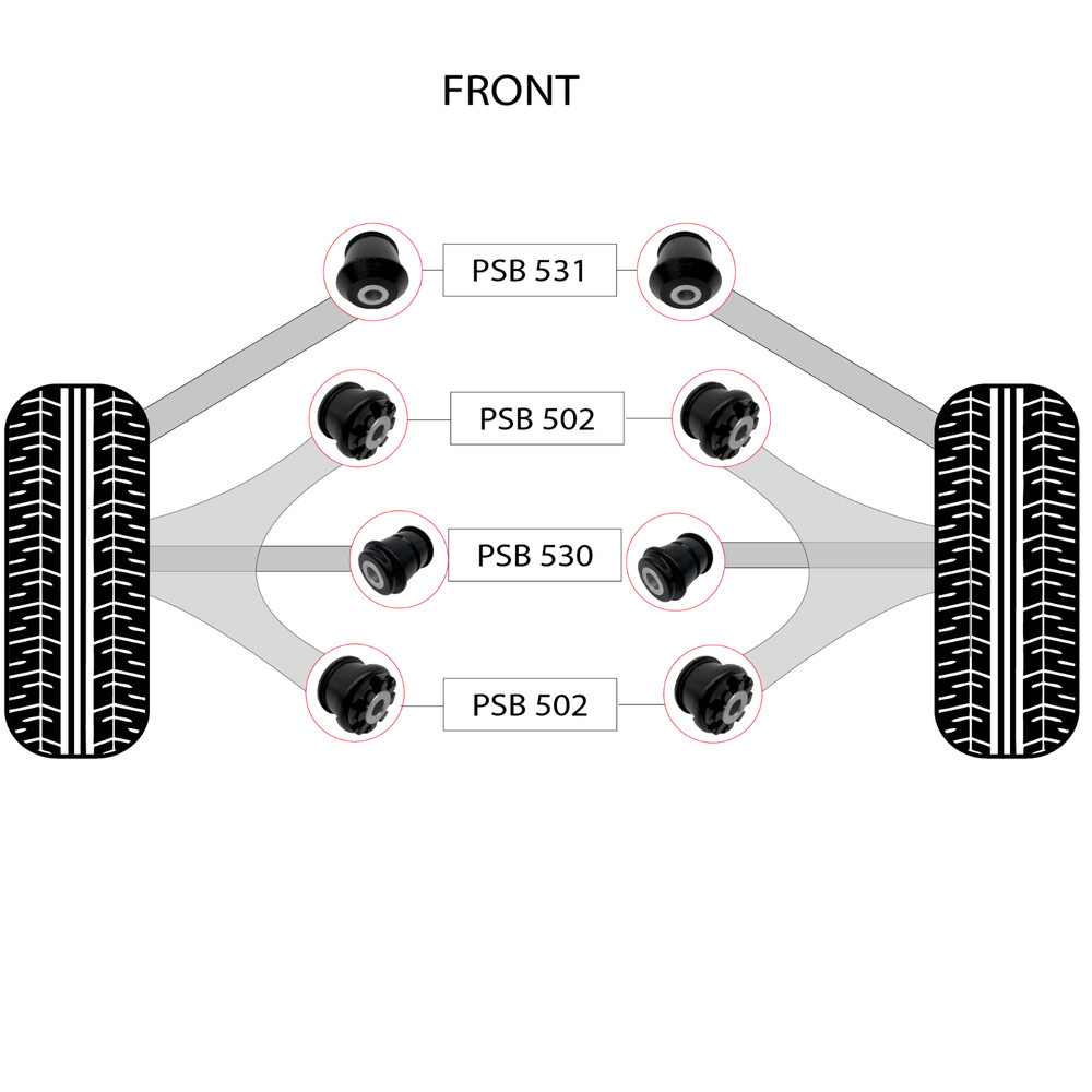 8x Lexus LS 400 (95-00) Full Front Polyurethane Bushing Kit