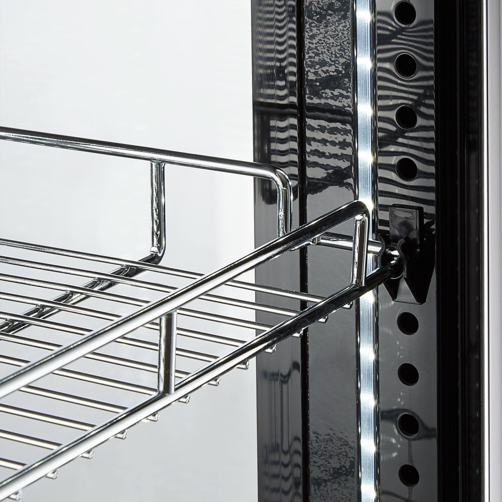 Black 4-Sided Glass Refrigerated Display Case