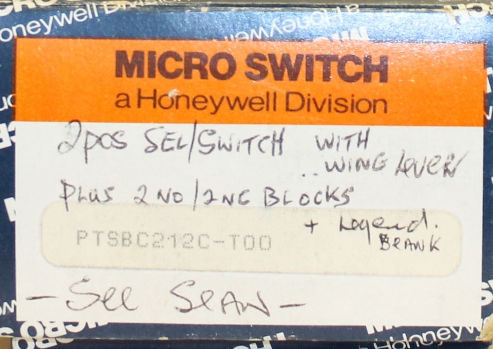 MICROSWITCH 2 Position Long Lever Selector Switch Complete PTSBC212C T00