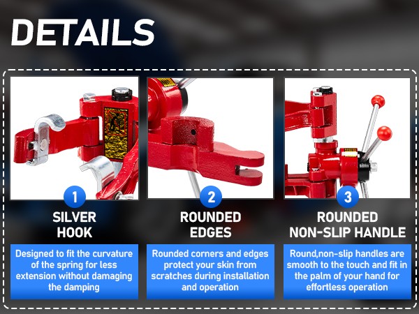 2200lbs Vehicle Auto Spring Compressor Hand Operate Spring Removal RED