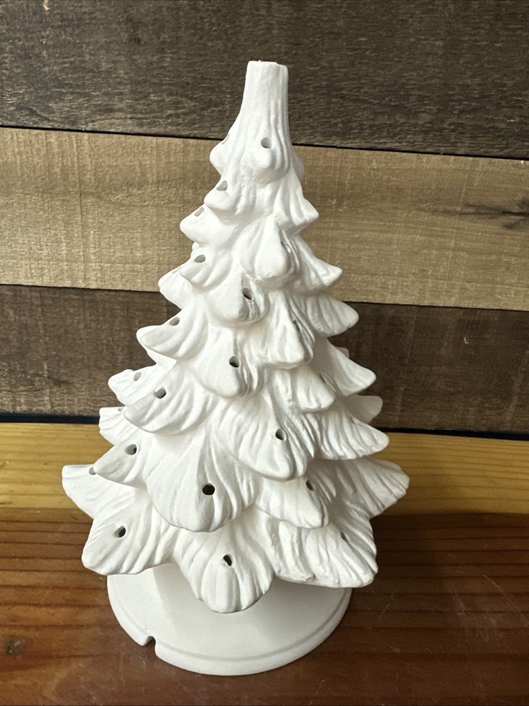 Christmas Tree On Base Ceramic Bisque Ready to Paint 9”