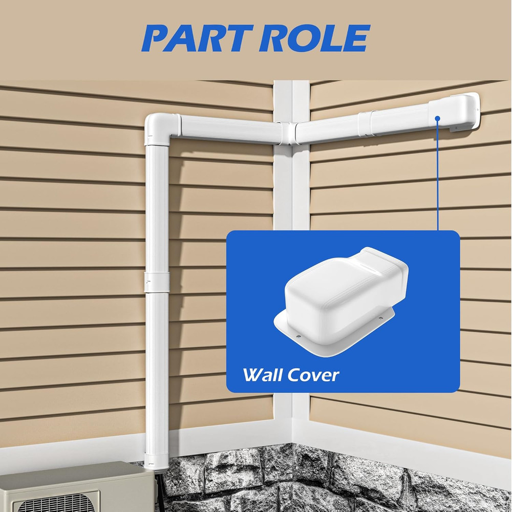 3" Width Wall Cover, Mini Split Line Set Cover Accessories for Mini Split Air Co