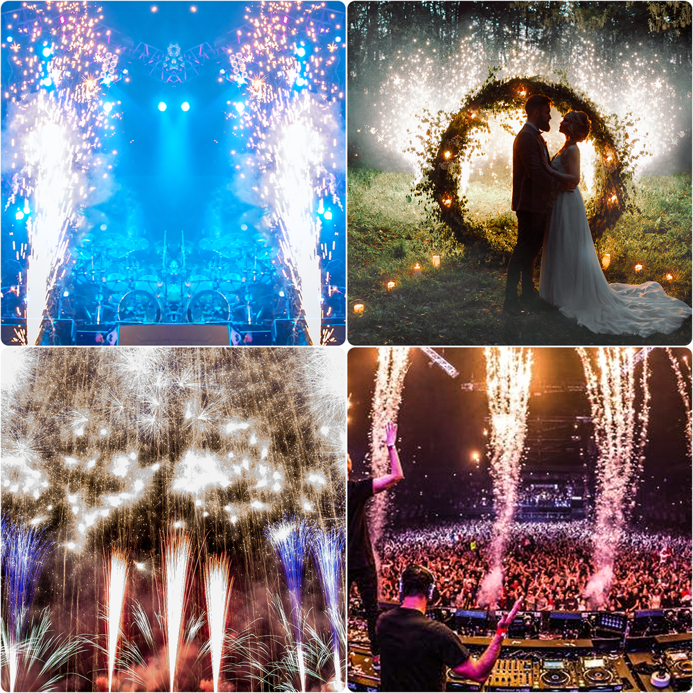 U`King 4PCS Cold Spark Machine 700W Stage Effect DMX Firework DJ Event Wedding