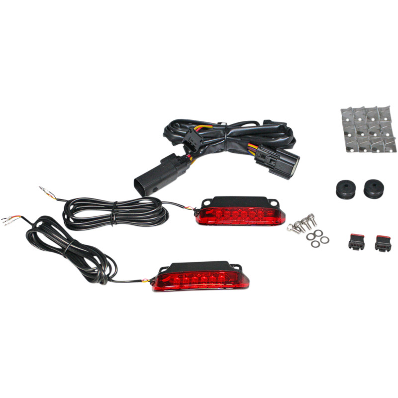 Custom Dynamics - CD-LR-07-R - LED Saddlebag Rail Light Bars, Red Lens