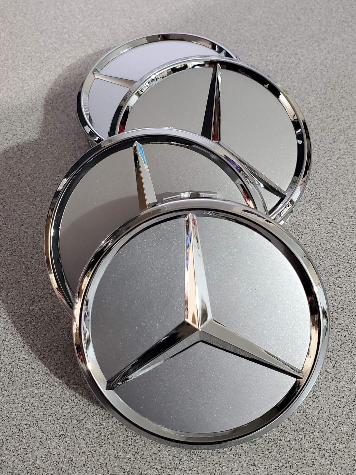 Set Of 4 75MM Wheel Center Rim Hub caps for Mercedes-Benz Silver Chrome Star