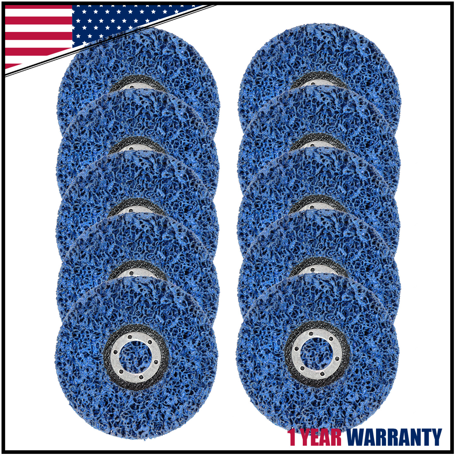 10 Pack - 4" x 5/8" Clean and Strip Discs Paint and Rust Removing Wheels