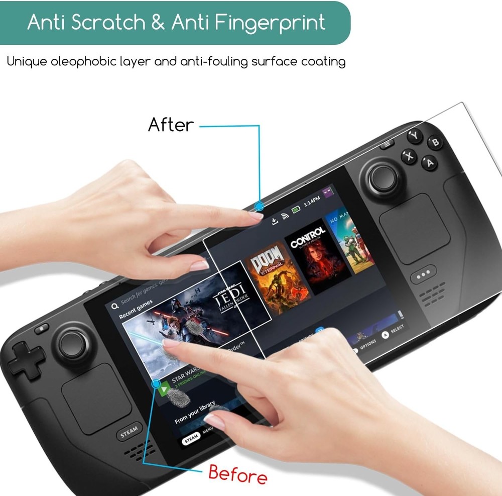 2 Pack] Tempered Glass Screen Protector Designed for Steam Deck OLED 7.4'' 20...