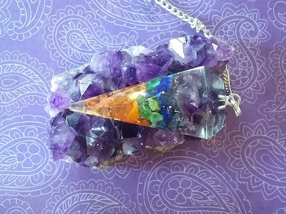 ORGONE CHAKRA DOWSING PENDULUM, CHAKRA PENDULUM With 7 Layers