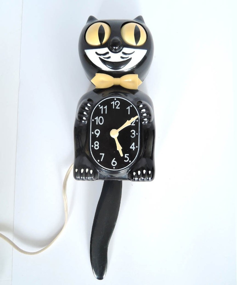 SUPER NICE, VINTAGE KIT CAT KLOCK CLOCK MODEL D8 FULLY WORKING COMPLETE IN BOX