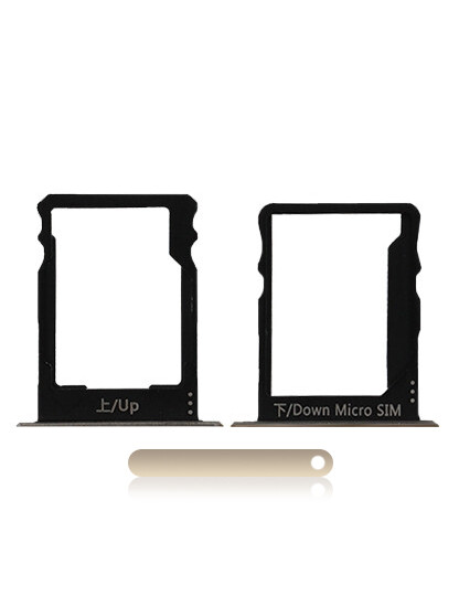 Replacement Sim Card + SD Card Tray Compatible For Huawei P8 Lite (Gold)