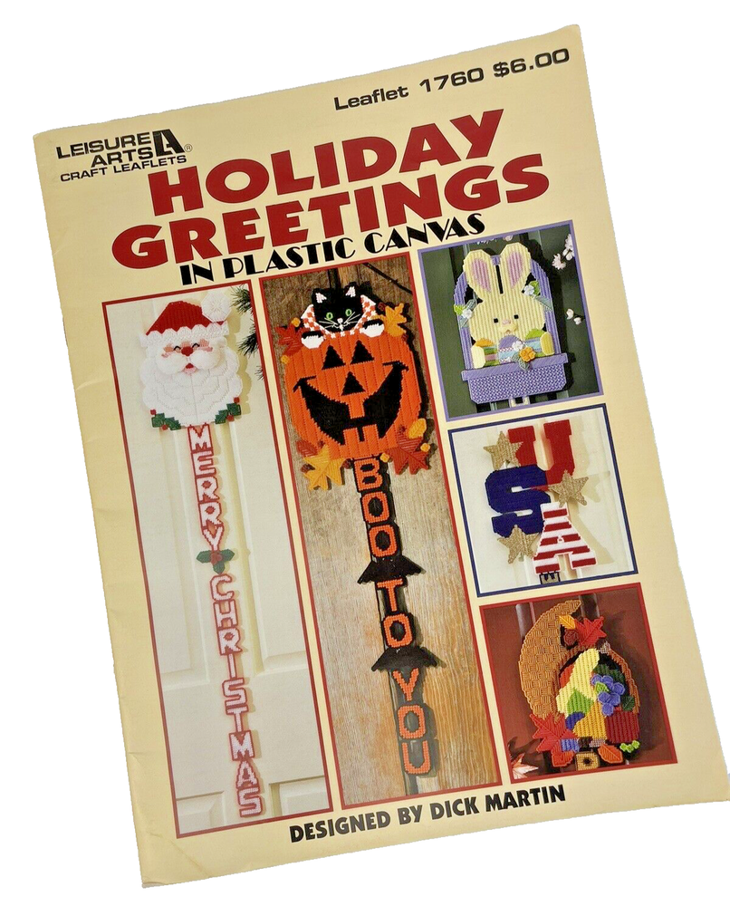 PLASTIC CANVAS Pattern Leaflet Booklet Leisure Arts Easter Wall Decor Holidays