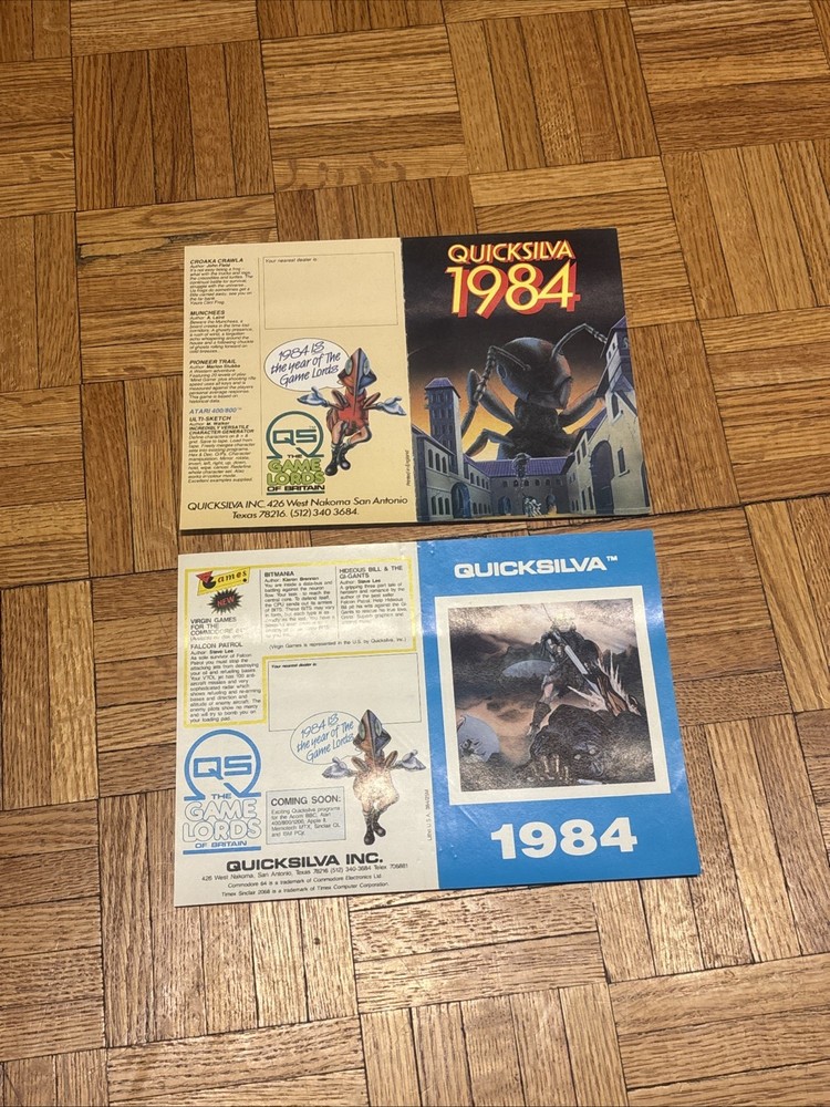 1984 QUICKSILVA Timex Sinclair 2068 Computer Game Catalogs & Brochures