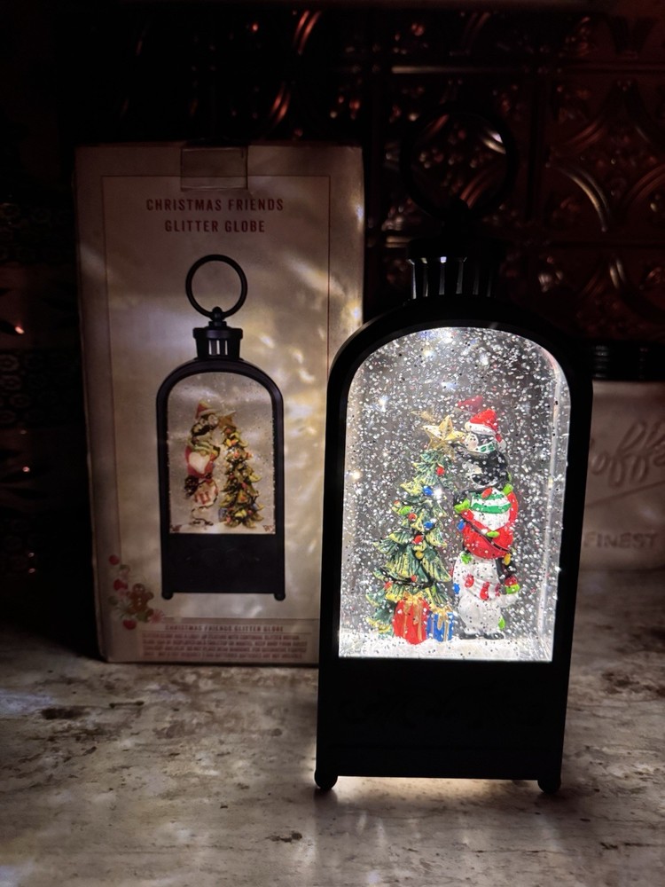 Christmas Friends Glitter Globe Cracker Barrel