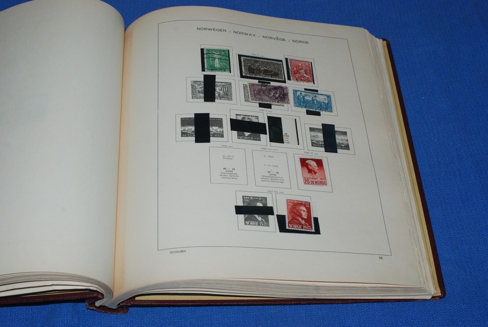 Norway Schaubek Springback Specialty Album Binder BlueLakeStamps Nice!