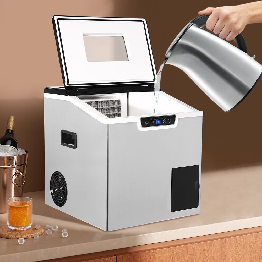 2 in 1 Ice Cube Maker, Smart LCD Crushed Ice & Ice Cube Maker Fast Ice Making
