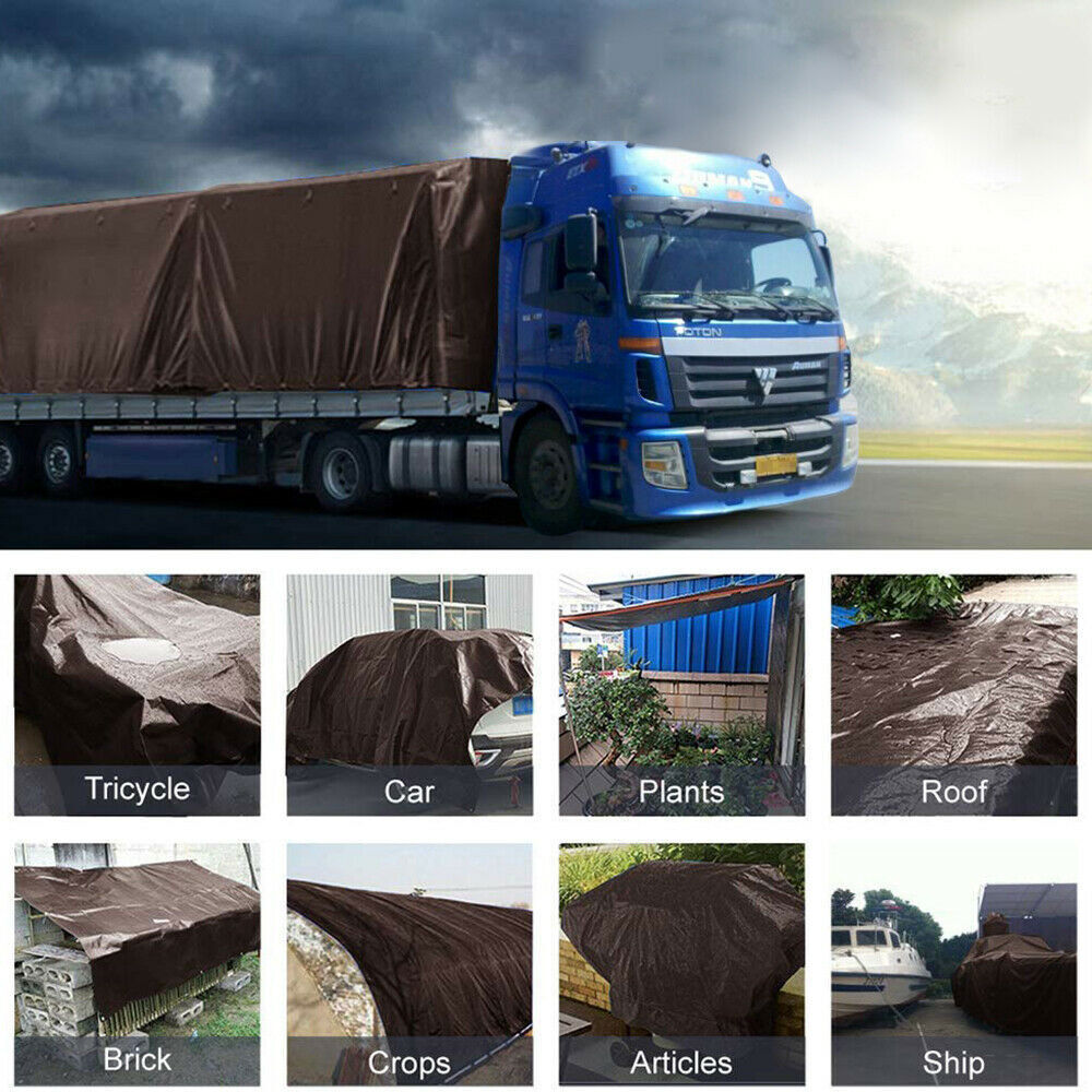 5/10/12/16/20 Mil Heavy Duty Poly Tarp Waterproof Tarpaulin Cover w/ Grommets