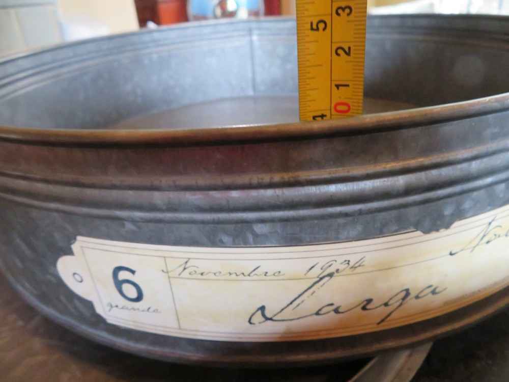 Vintage LOOKING SET 3 Round Stacking Galvanized Tins HUGE 17"