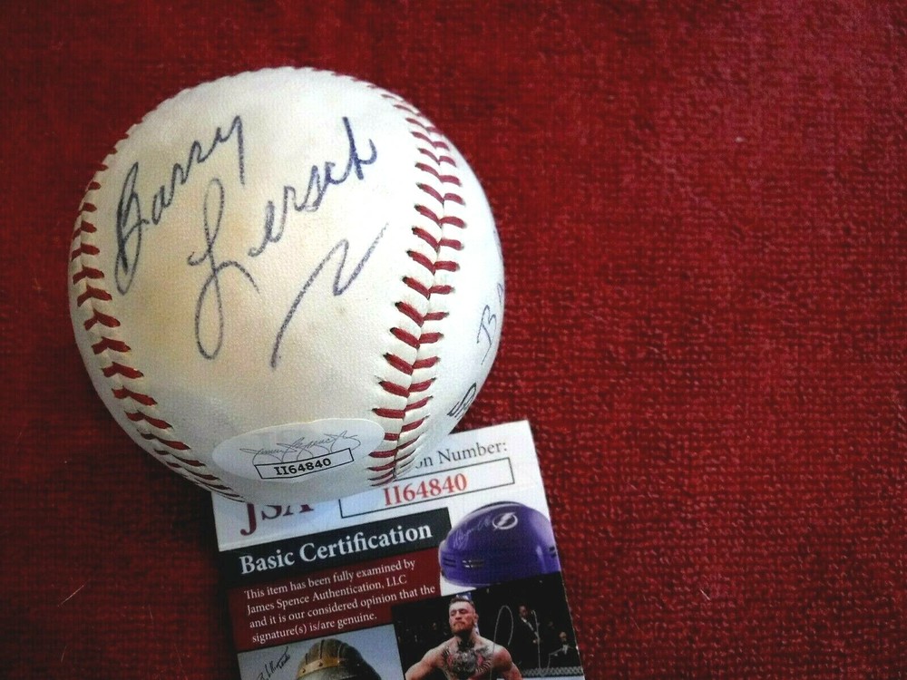 BARRY LERSCH Signed (side Panel) Spalding Baseball -JSA Authenticated #II64840