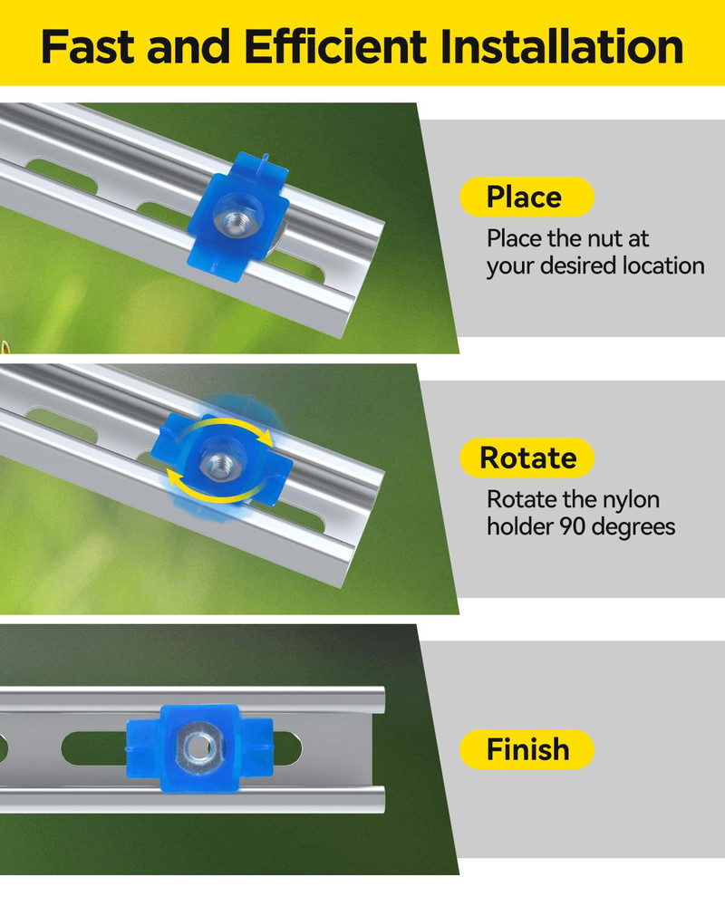 Nylon Cone Nuts for Strut Channels - 120 Pcs for Easy Solar Panel Setup