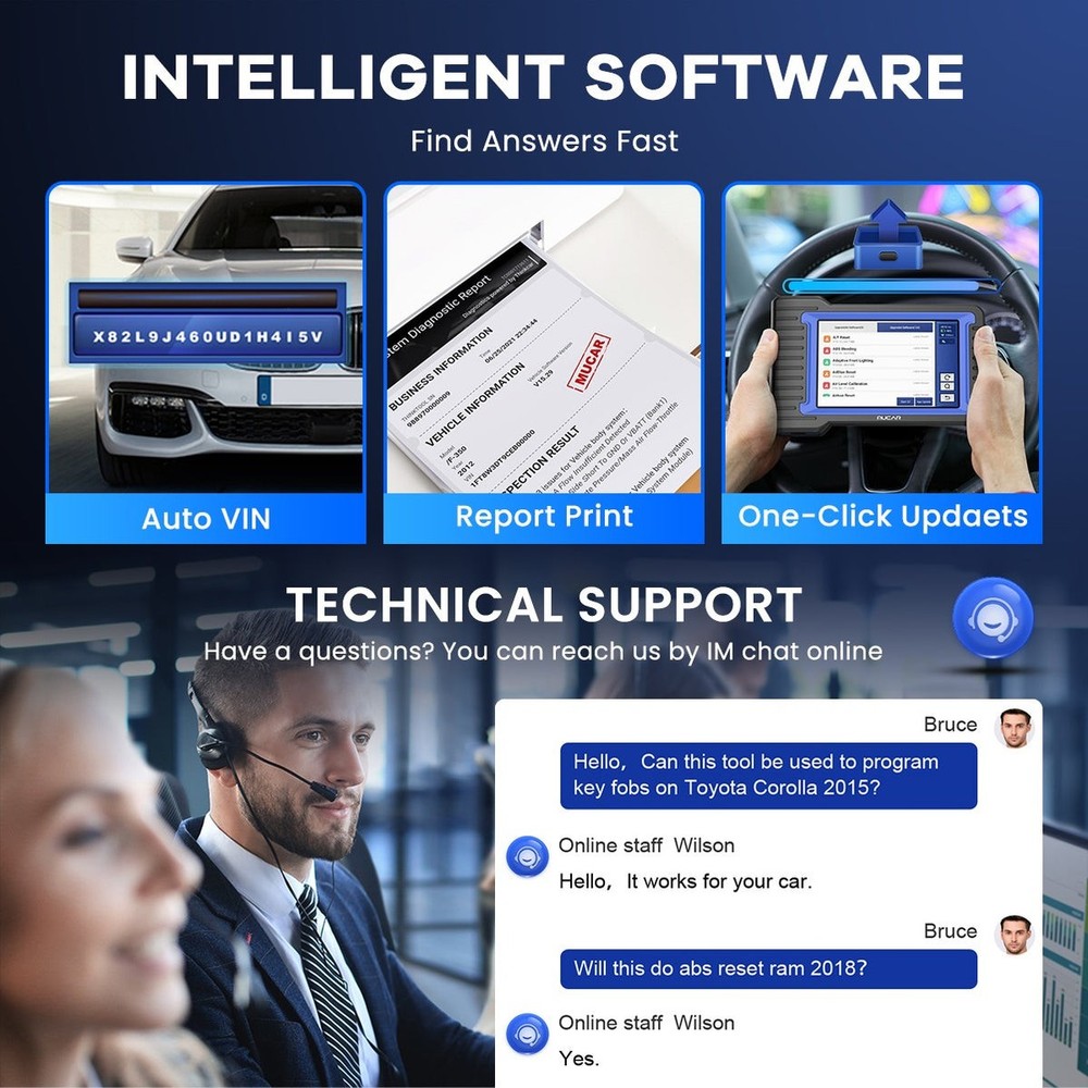 MUCAR VO7 ECU Coding Scanner OBD2 Diagnostic Tool Full System Scan FREE Update