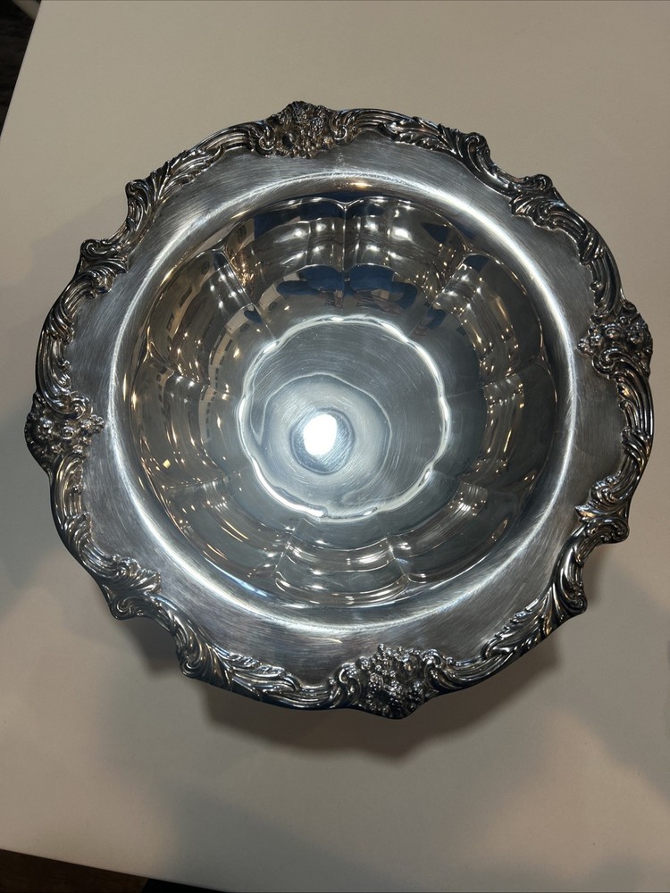 Reed Barton King Francis Silverplate Footed Centerpiece Bowl #1694 & 1671 Dish