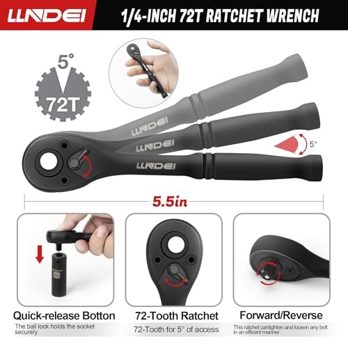 1/4" Drive Socket Set & Nut Driver Set 38PCS,1/4-Inch Sockets 38PCS SAE