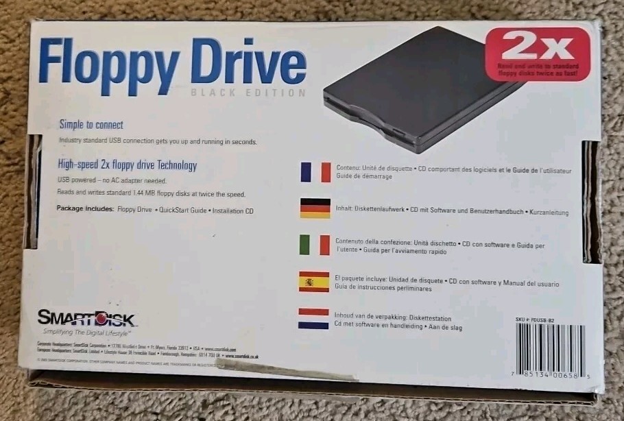 SmartDisk High-Speed 2x Floppy Drive Black edition