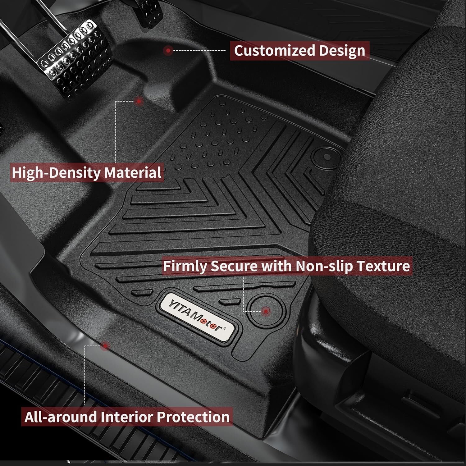 3D All Weather Floor Mats for Toyota Tacoma 2016-2023 Automatic Only Car Liners